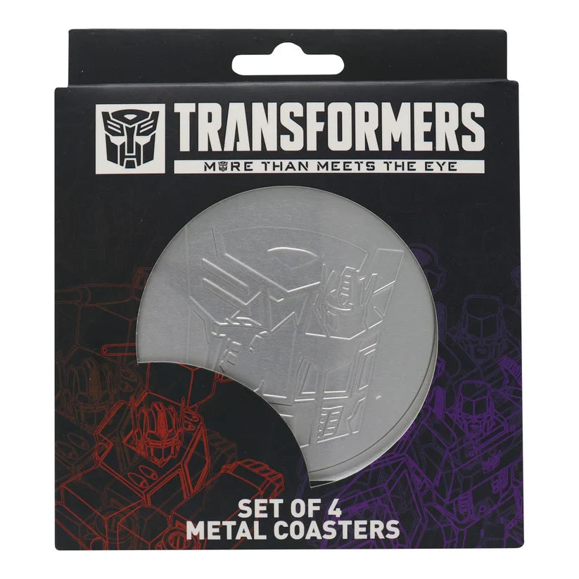 Transformers - Set of 4 Embossed Metal Coasters Coaster Set - Tophatter Daily Deals