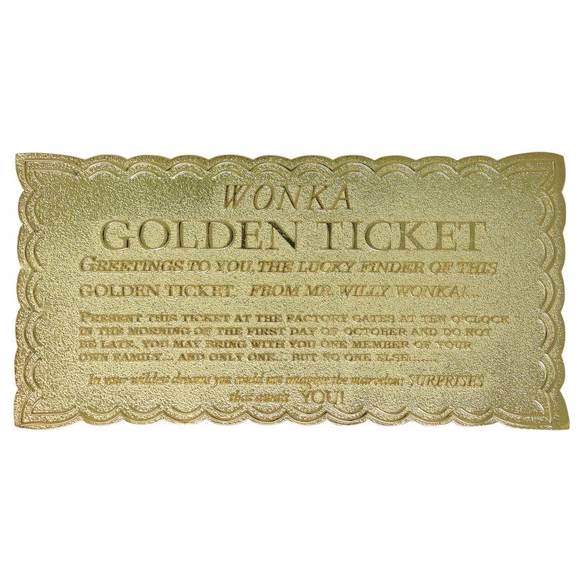 Willy Wonka and the Chocolate Factory - Collector's Edition Replica Golden Ticket Collectible Replica - Tophatter Daily Deals