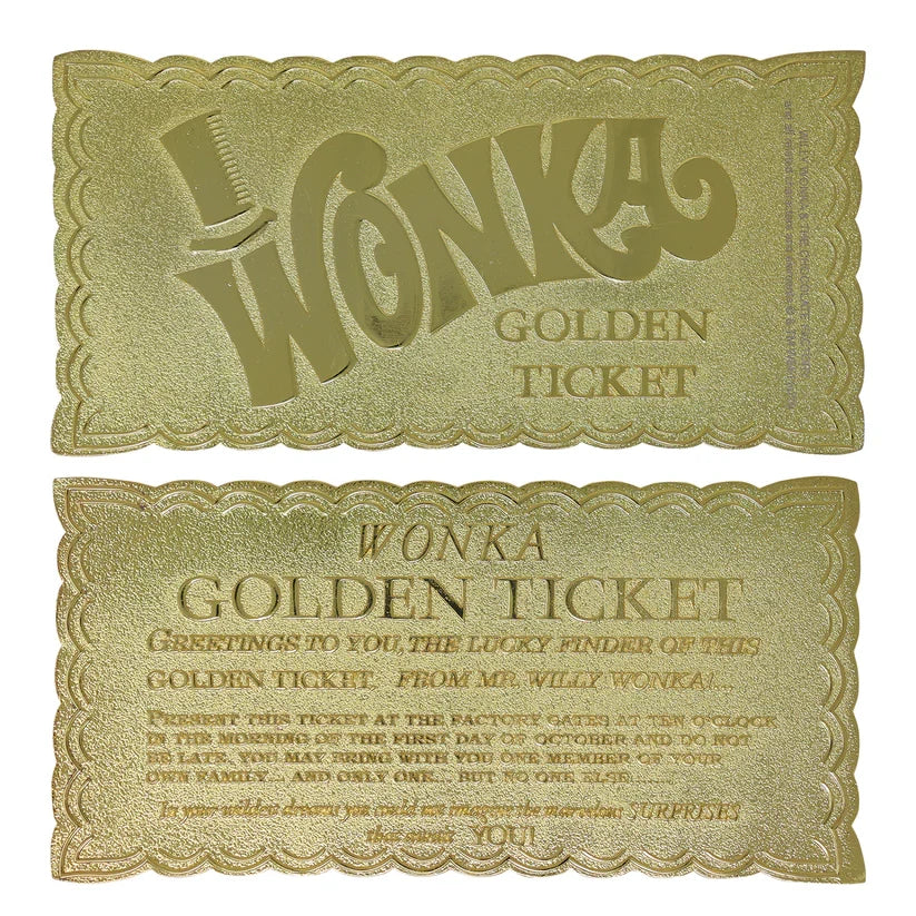Willy Wonka and the Chocolate Factory - Collector's Edition Replica Golden Ticket Collectible Replica - Tophatter Daily Deals