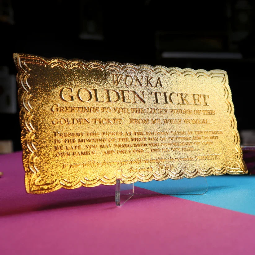 Willy Wonka and the Chocolate Factory - Collector's Edition Replica Golden Ticket Collectible Replica - Tophatter Daily Deals