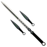 Three Piece Ninja Sword Throwing Knife Set swords - Tophatter Daily Deals