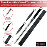 Three Piece Ninja Sword Throwing Knife Set swords - Tophatter Daily Deals