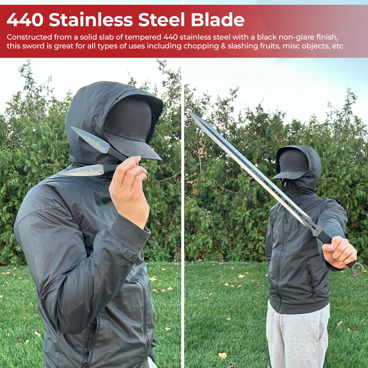 Three Piece Ninja Sword Throwing Knife Set swords - Tophatter Daily Deals