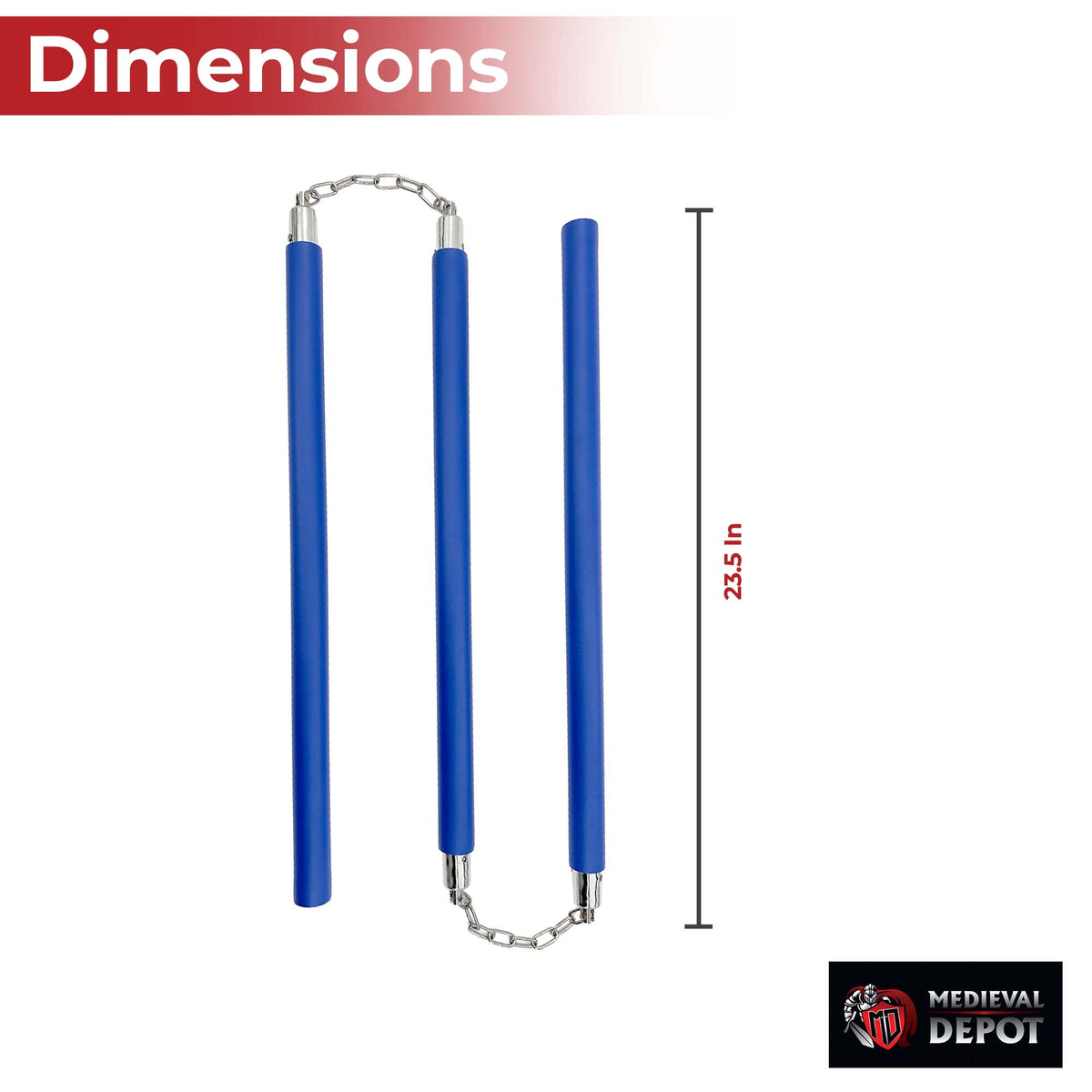 Three Sectional Staff Training Foam Padded Blue ninja & martial arts - Tophatter Daily Deals