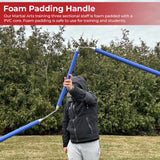 Three Sectional Staff Training Foam Padded Blue ninja & martial arts - Tophatter Daily Deals