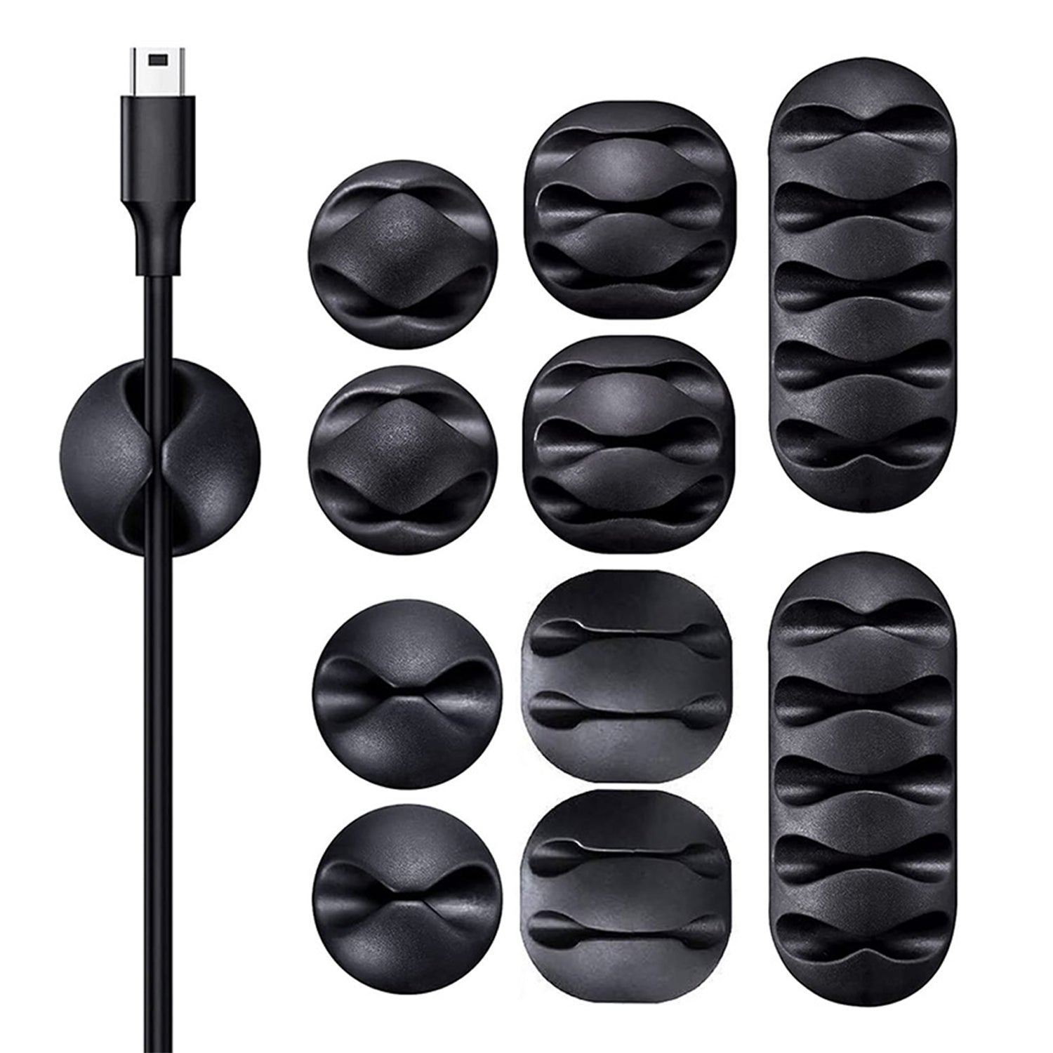 10-Pack: Self Adhesive Cable Clips For Cord Holders Managing Cables Wires Wire Organizer - Tophatter Daily Deals