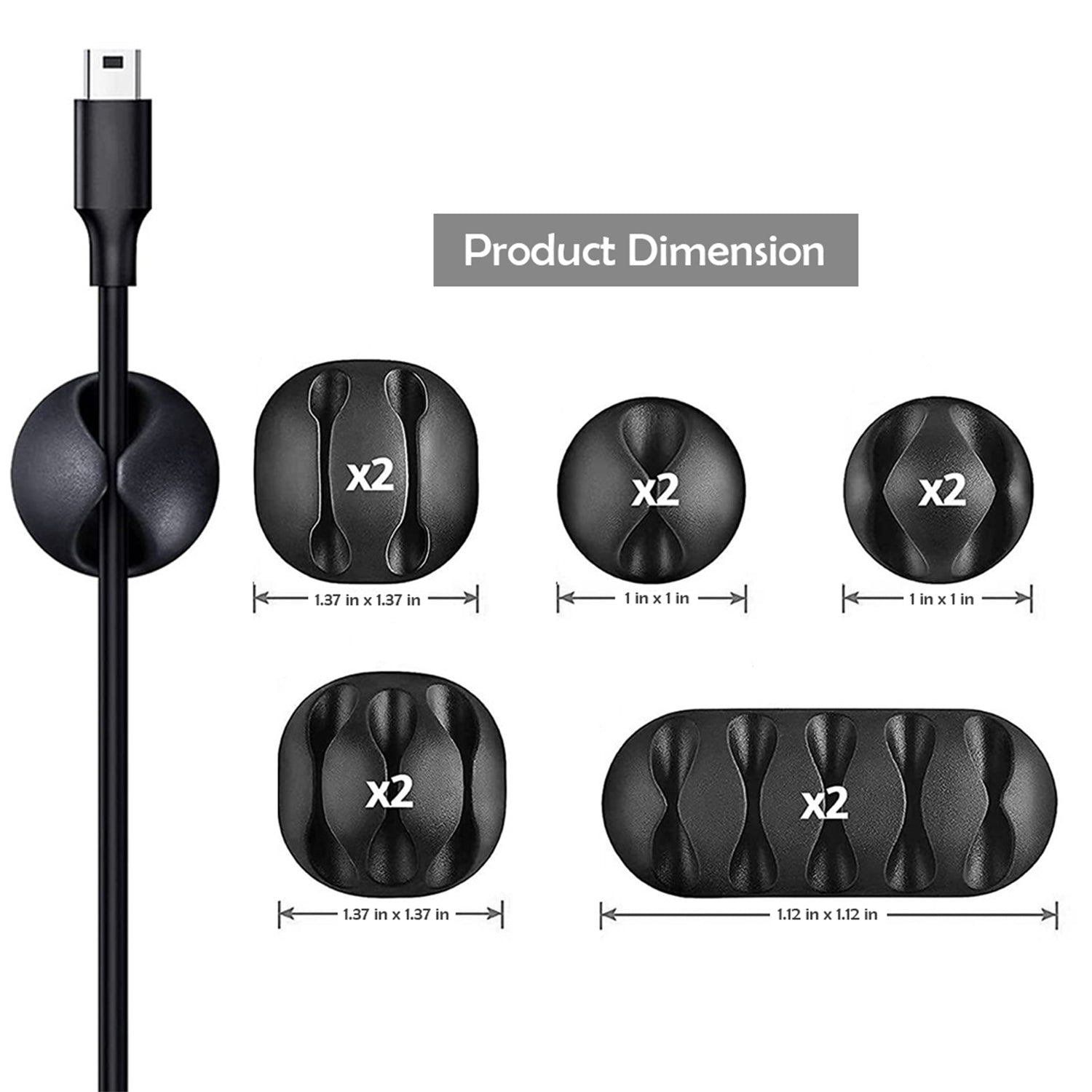 10-Pack: Self Adhesive Cable Clips For Cord Holders Managing Cables Wires Wire Organizer - Tophatter Daily Deals