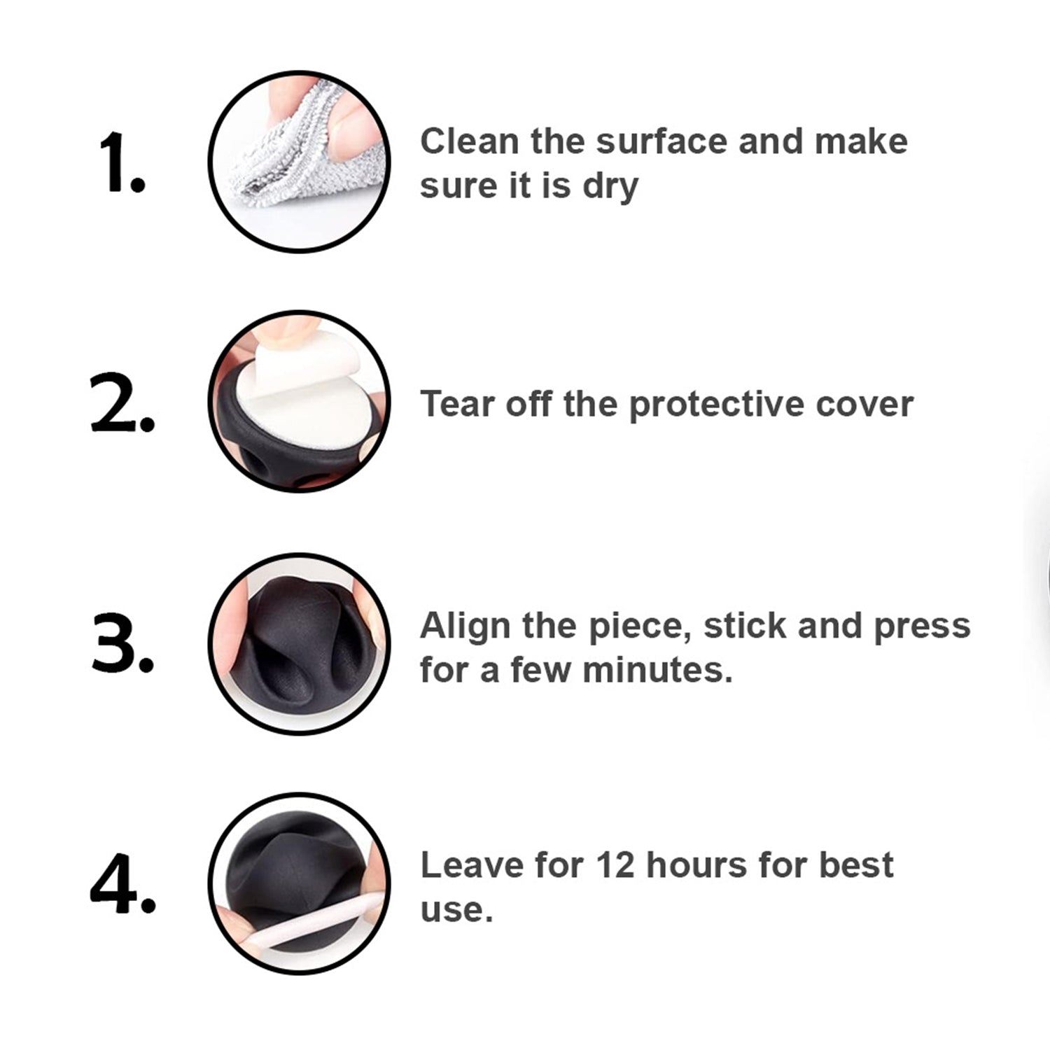 10-Pack: Self Adhesive Cable Clips For Cord Holders Managing Cables Wires Wire Organizer - Tophatter Daily Deals