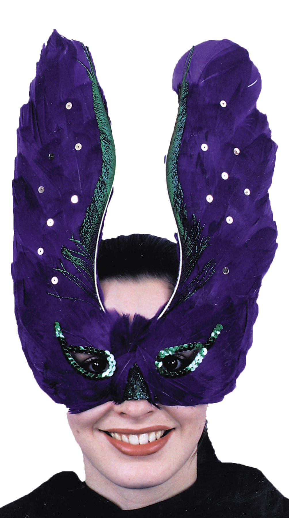 Women's Purple Feather Mask with Sequin Halloween Masks - Tophatter Daily Deals