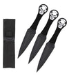 9 Inch Black Punisher Skull Throwing Knives 3 Pc Set - TOPHATTER'S ARMORY DEALS Collectible Weapons - Tophatter Daily Deals
