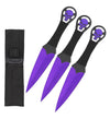9 Inch Purple Punisher Skull Throwing Knives 3 Pc Set Collectible Weapons - Tophatter Daily Deals