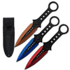 3 Pcs 7.5" Tactical Skull Kunai Throwing Knife Blade Mixed Set - TOPHATTER'S ARMORY DEALS Collectible Weapons - Tophatter Daily Deals