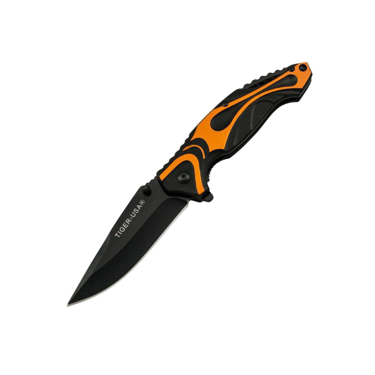 Trigger Action 8" Knife Orange Knife - Tophatter Daily Deals
