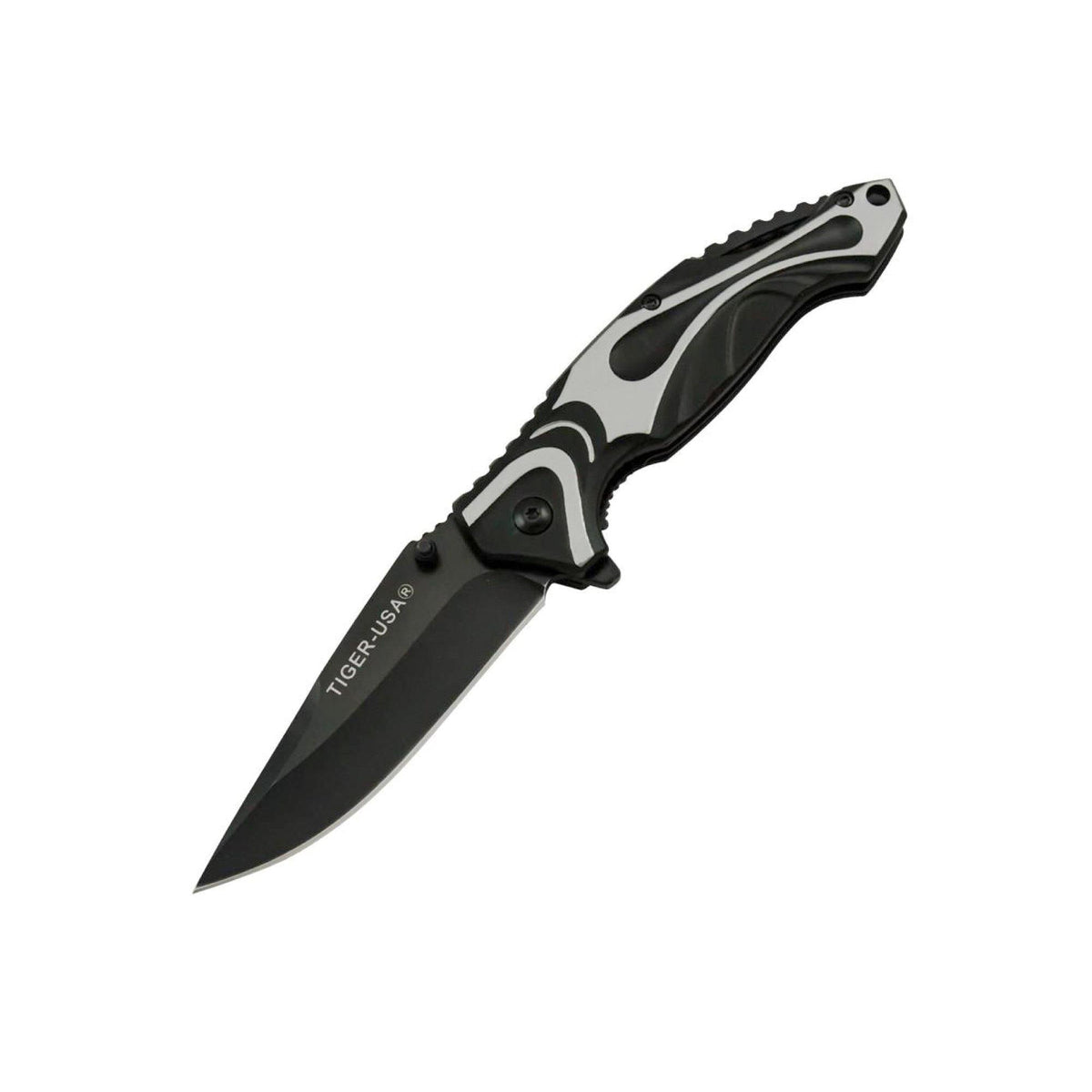 Trigger Action 8" Knife Black Knife - Tophatter Daily Deals