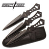 3 Piece 7.5" Double Edged Black Throwing Knife Set 3MM Thick Blades - TOPHATTER'S ARMORY DEALS Collectible Weapons - Tophatter Daily Deals