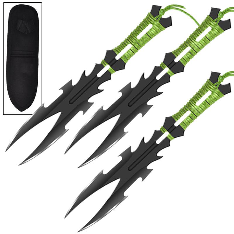 Dark Nexus 3 Piece Stainless Steel Aerodynamic Throwing Target Knife Set - TOPHATTER'S ARMORY DEALS Collectible Weapons - Tophatter Daily Deals
