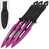 3 Piece 9" Double Edged Pink Throwing Knife Set - TOPHATTER'S ARMORY DEALS Collectible Weapons - Tophatter Daily Deals
