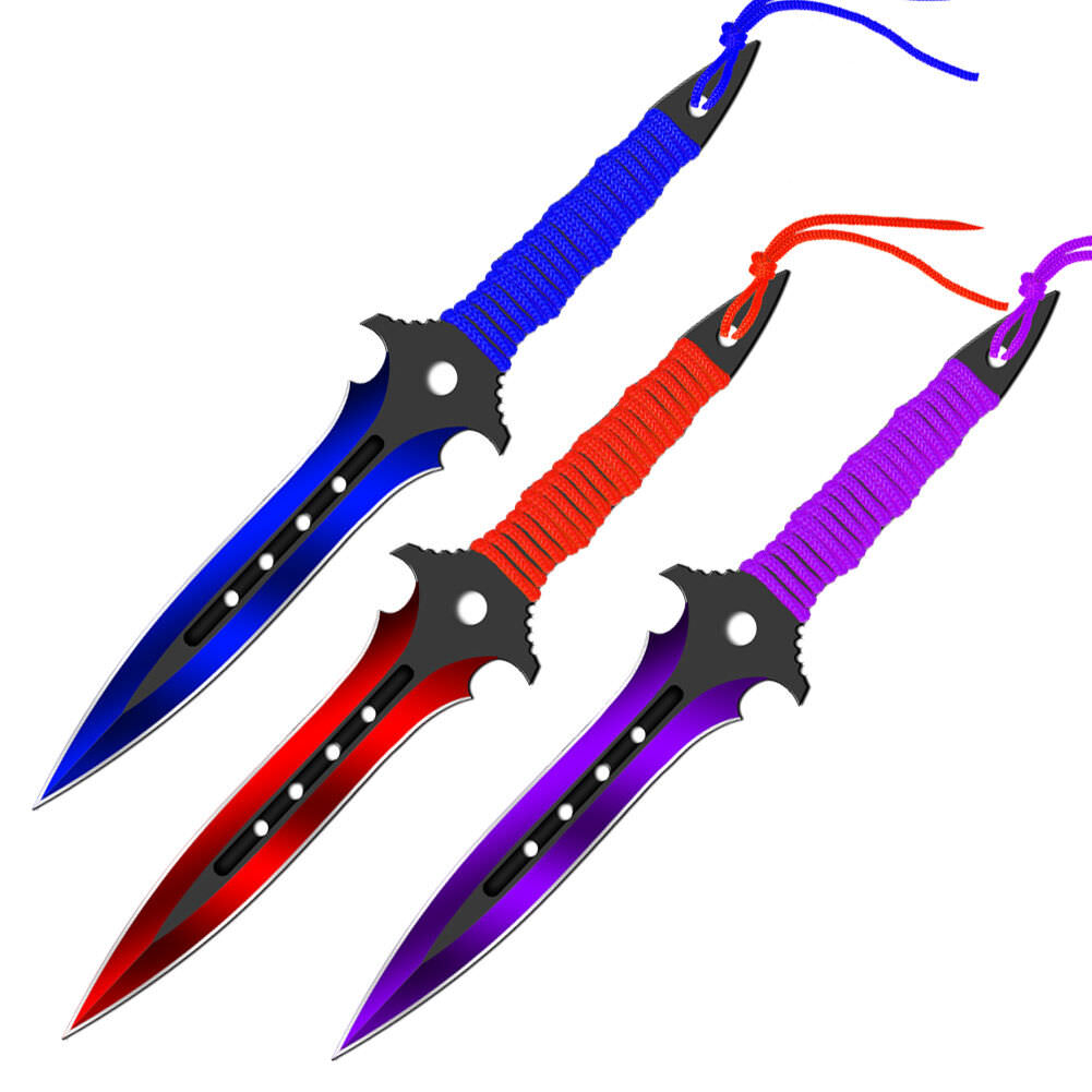 Practice Beautiful Chaos Target Throwing Knife Outdoor Training Ninja 3 PC Set - TOPHATTER'S ARMORY DEALS Collectible Weapons - Tophatter Daily Deals