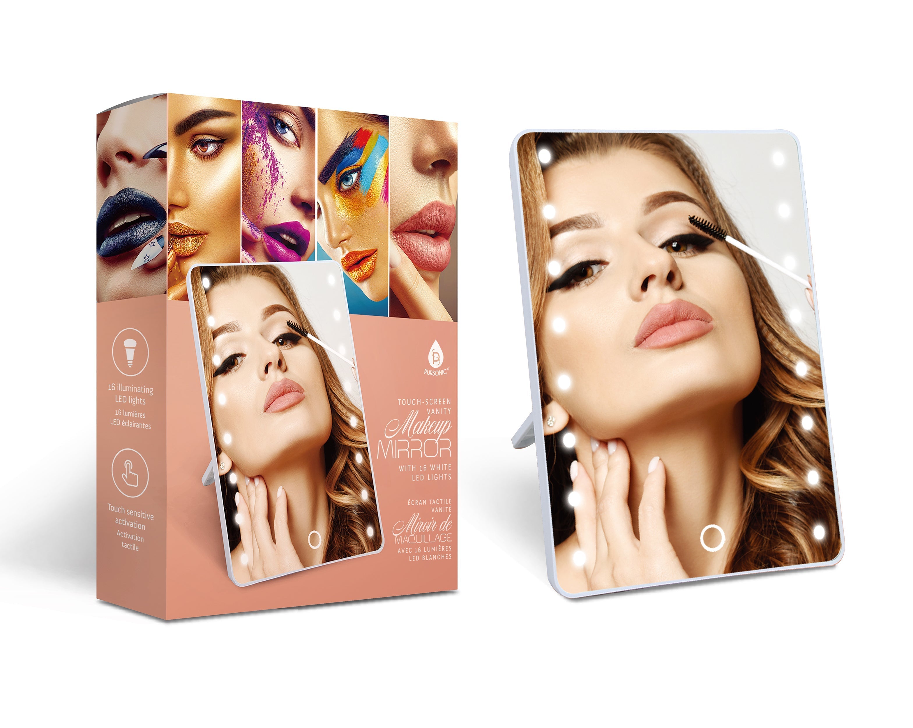 Pursonic Smart Mirror Touchscreen Makeup Vanity White Mirrors - Tophatter Daily Deals