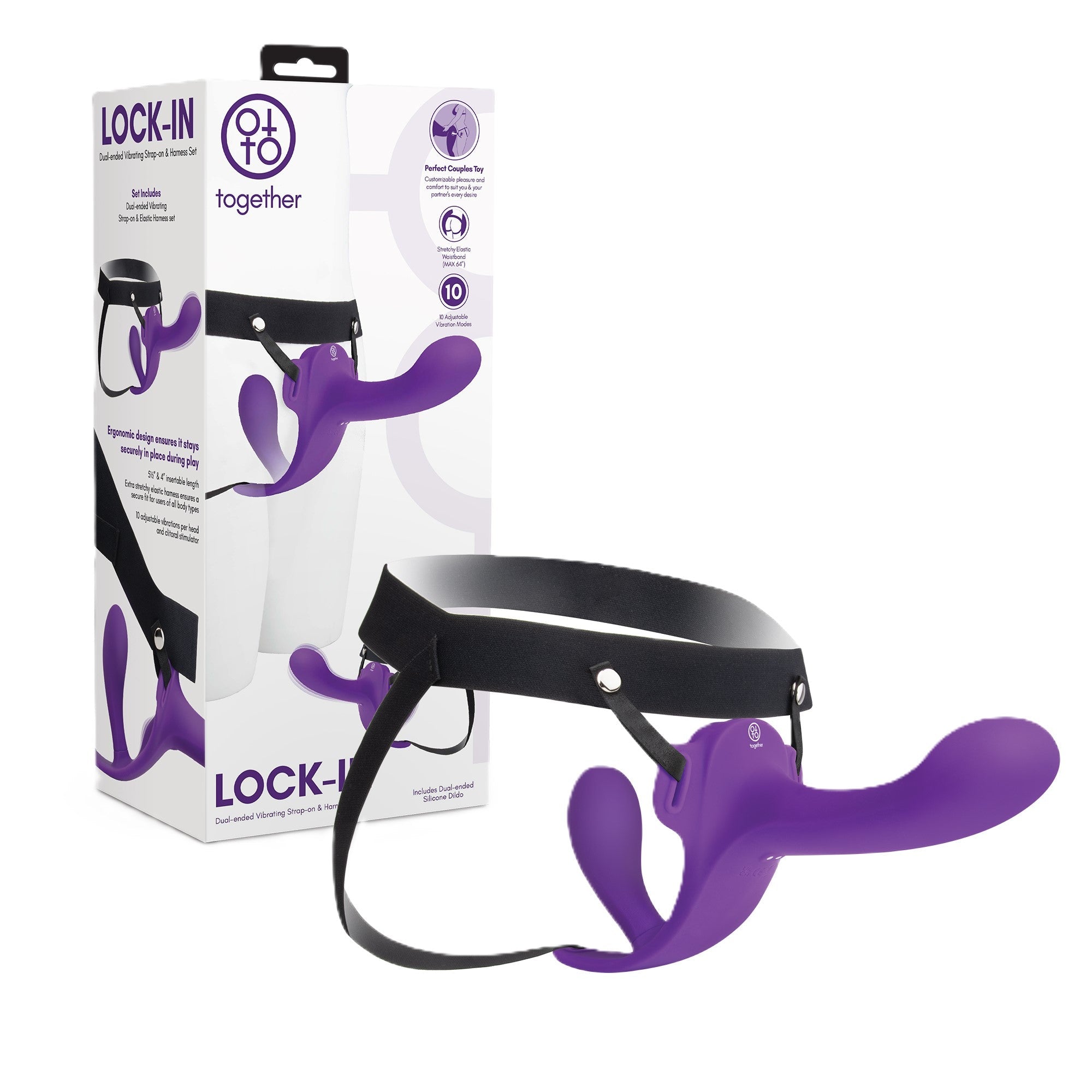 Together Toy Lock-In – Dual-Ended Vibrating Strap-On and Harness Set > Dildos > Strapless Strap Ons - Tophatter Daily Deals