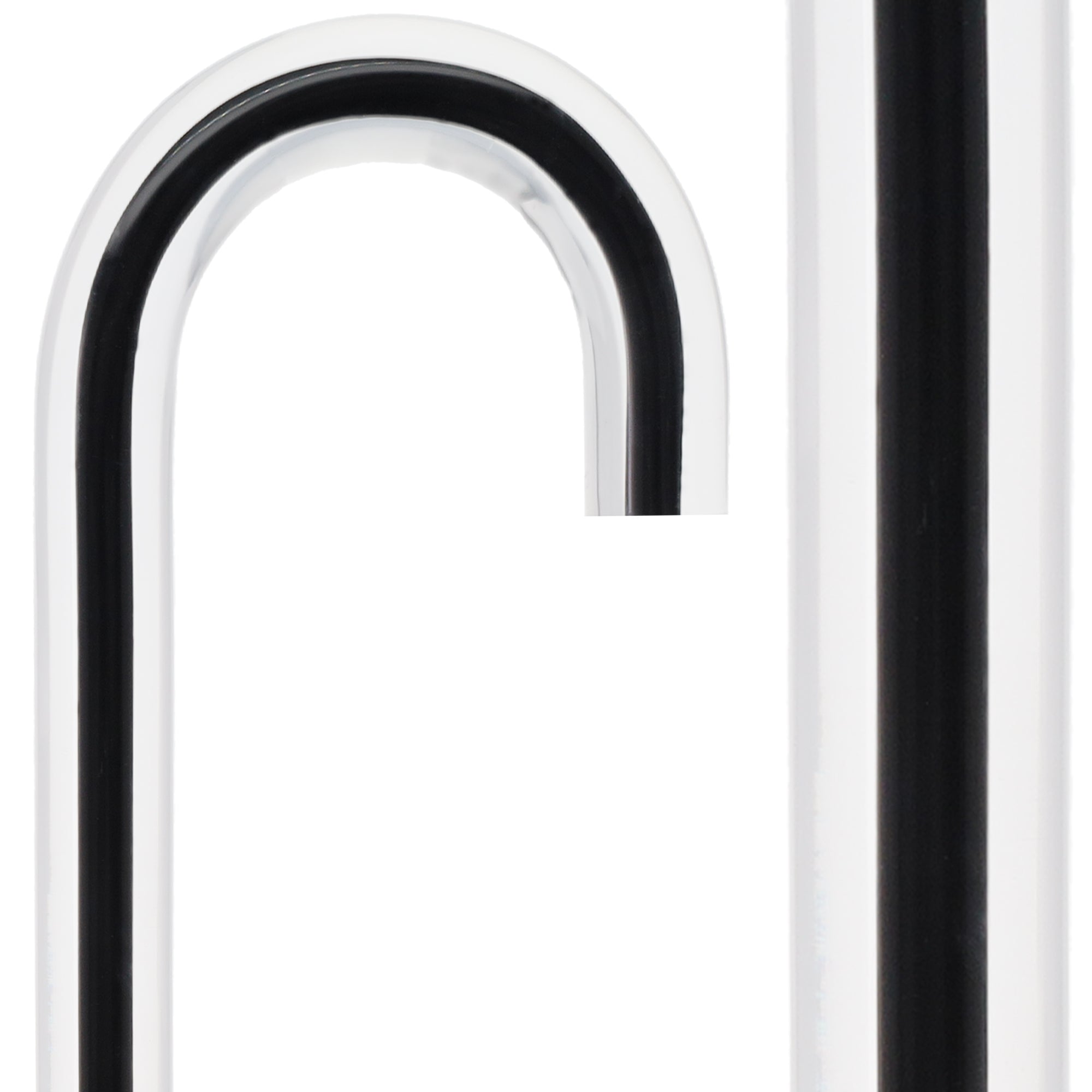 "The Obsidian Streak" Cane: Black Line in Invisible Shaft Clear Lucite Walking Canes - Tophatter Daily Deals