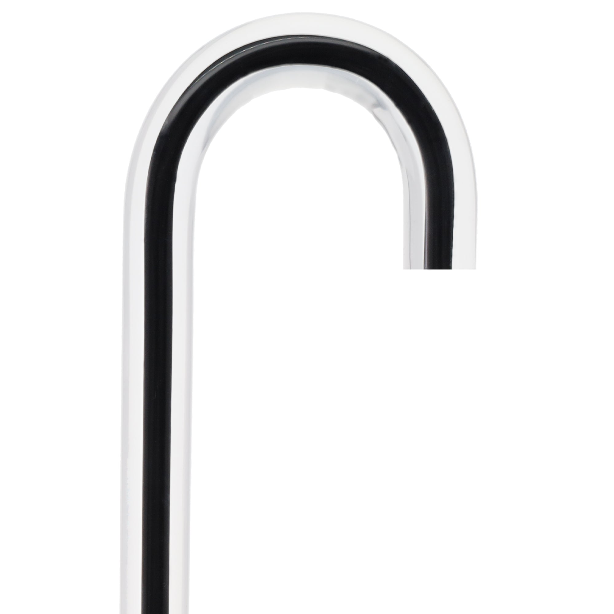 "The Obsidian Streak" Cane: Black Line in Invisible Shaft Tourist Crook Glow Clear + $0.00 No Base Clear Lucite Walking Canes - Tophatter Daily Deals