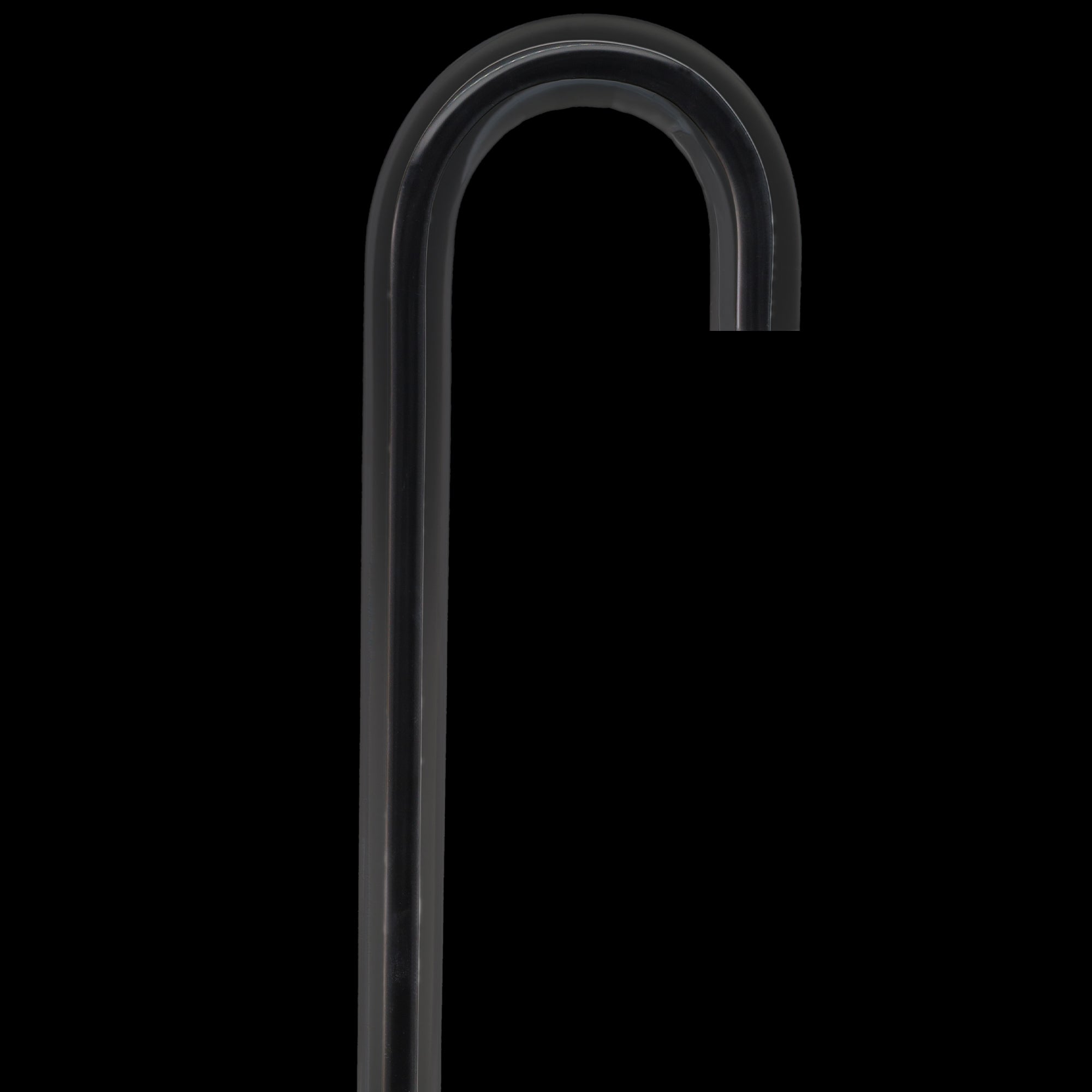 "The Obsidian Streak" Cane: Black Line in Invisible Shaft Clear Lucite Walking Canes - Tophatter Daily Deals