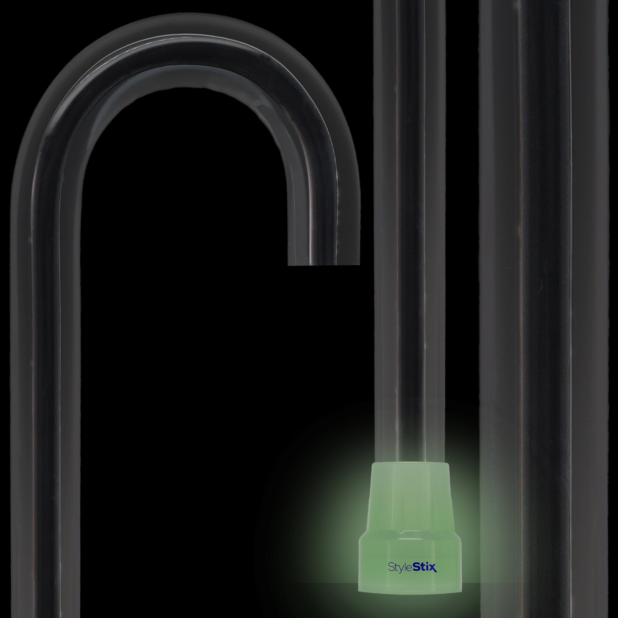 "The Obsidian Streak" Cane: Black Line in Invisible Shaft Clear Lucite Walking Canes - Tophatter Daily Deals