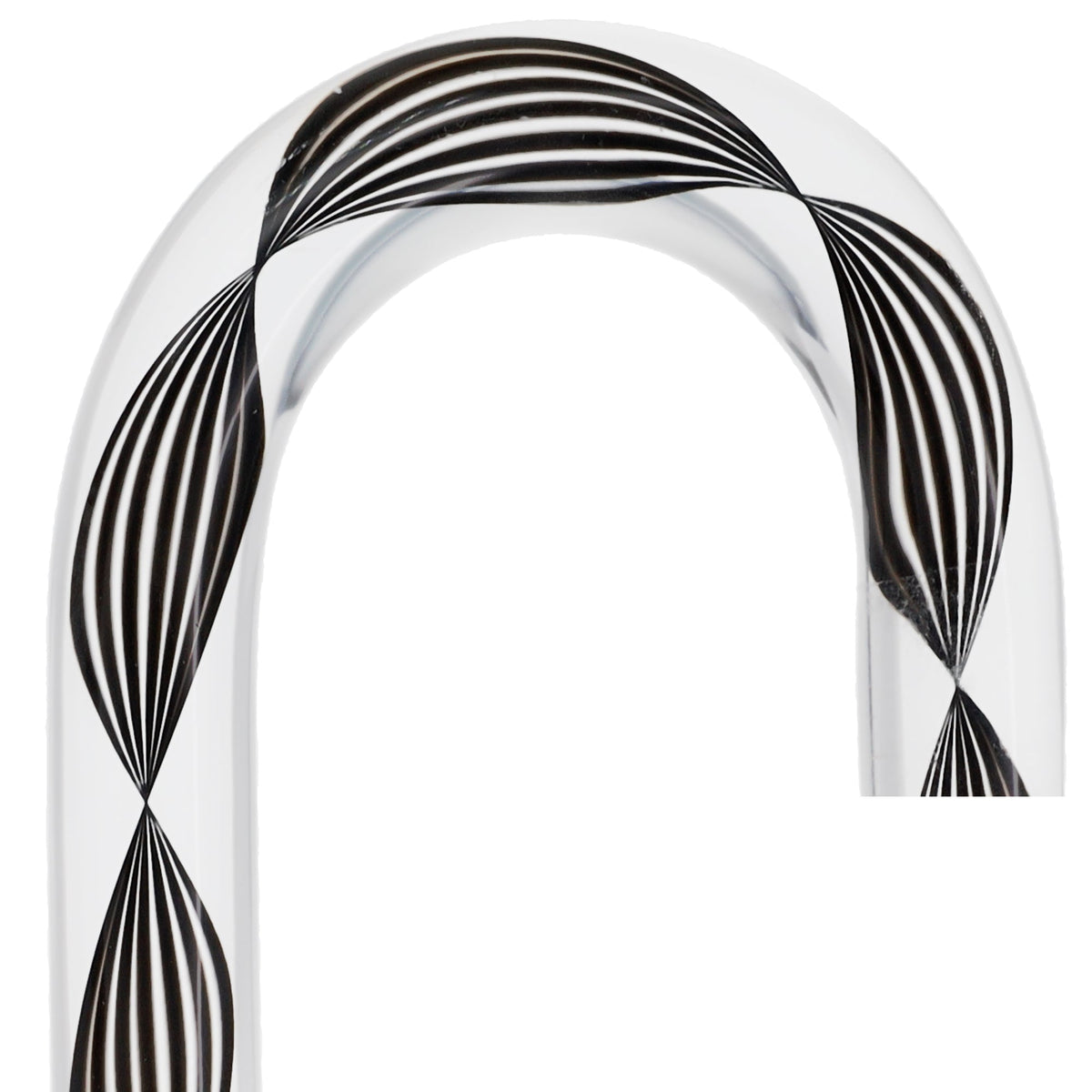 Obsidian Helix Cane: Sophisticated Black Twists, Clear Shaft Clear Lucite Walking Canes - Tophatter Daily Deals