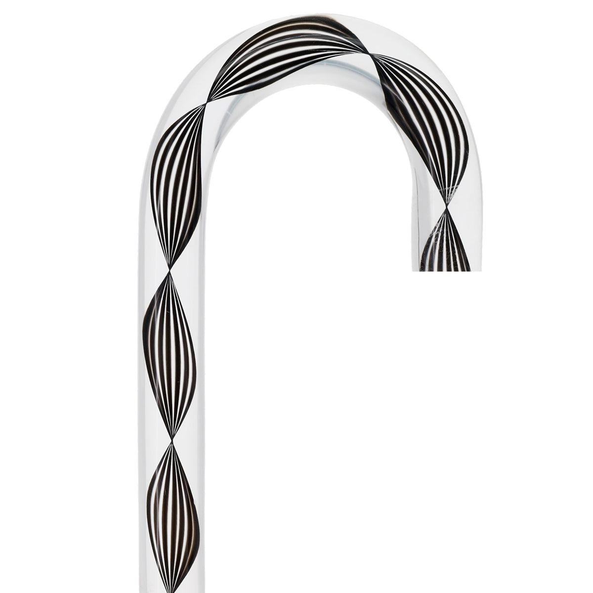 Obsidian Helix Cane: Sophisticated Black Twists, Clear Shaft Clear Lucite Walking Canes - Tophatter Daily Deals