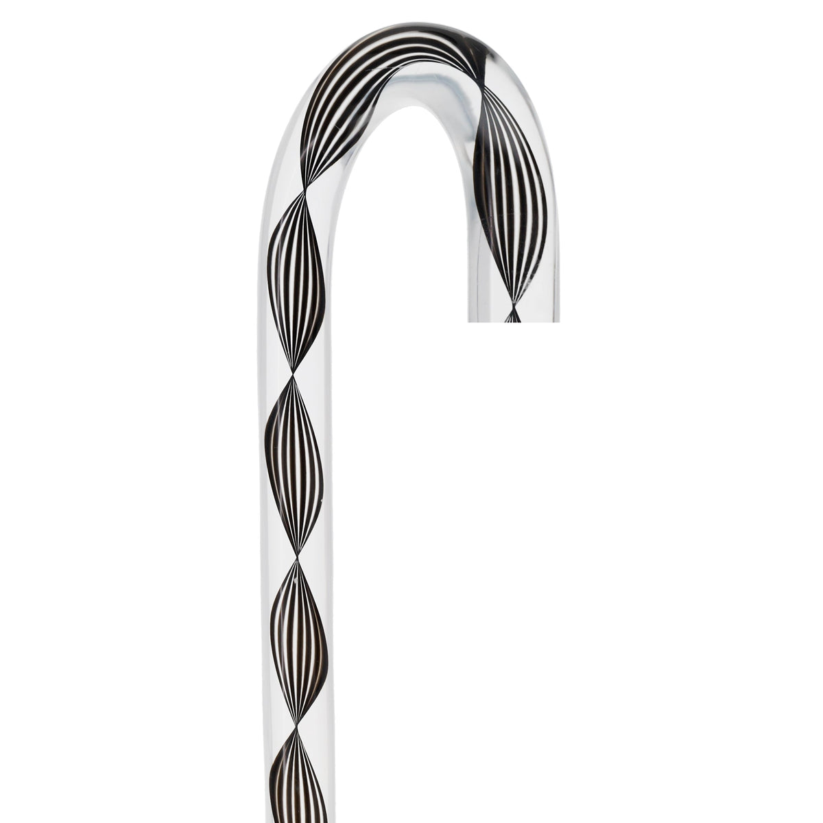 Obsidian Helix Cane: Sophisticated Black Twists, Clear Shaft Clear Lucite Walking Canes - Tophatter Daily Deals
