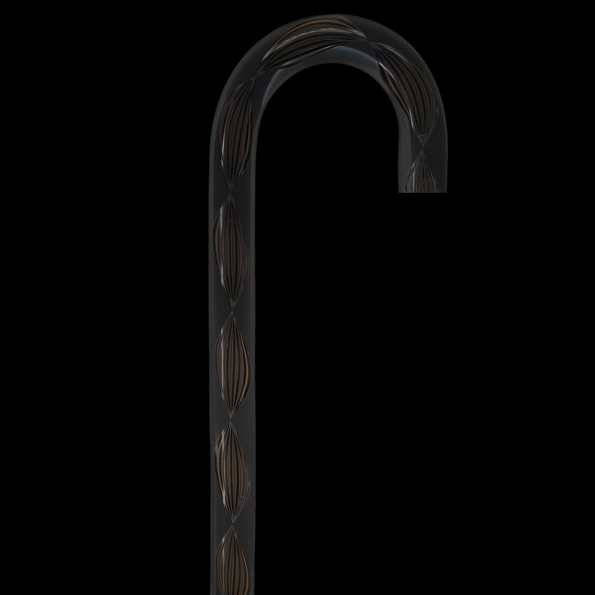 Obsidian Helix Cane: Sophisticated Black Twists, Clear Shaft Clear Lucite Walking Canes - Tophatter Daily Deals
