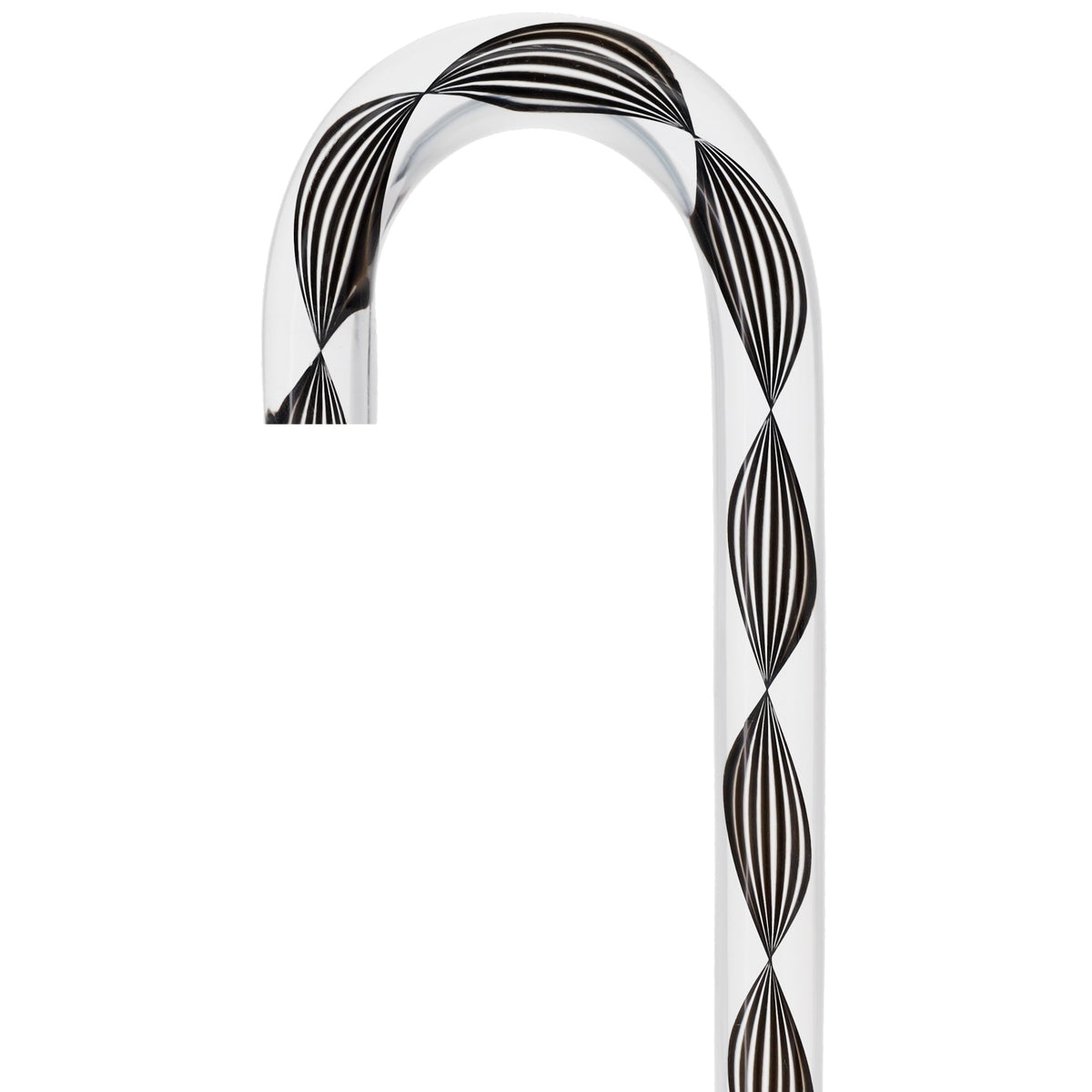 Obsidian Helix Cane: Sophisticated Black Twists, Clear Shaft Clear Lucite Walking Canes - Tophatter Daily Deals