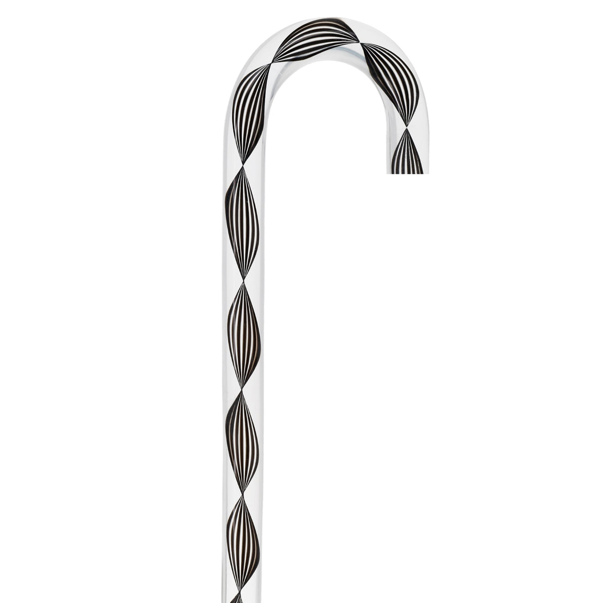 Obsidian Helix Cane: Sophisticated Black Twists, Clear Shaft Clear Lucite Walking Canes - Tophatter Daily Deals