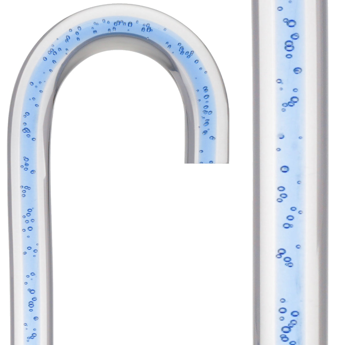 Clear Ocean Cane: Blue Streak w/ Floating Bubbles in Clear Shaft Clear Lucite Walking Canes - Tophatter Daily Deals