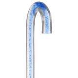 Clear Ocean Cane: Blue Streak w/ Floating Bubbles in Clear Shaft Clear Lucite Walking Canes - Tophatter Daily Deals