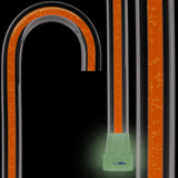 "Be Bold Wear Orange" Cane: Orange Streak w/ Floating Bubbles in Clear Shaft