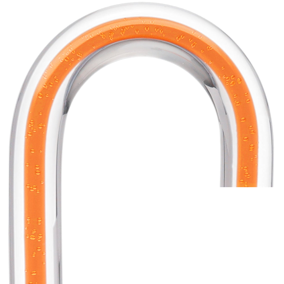 "Be Bold Wear Orange" Cane: Orange Streak w/ Floating Bubbles in Clear Shaft