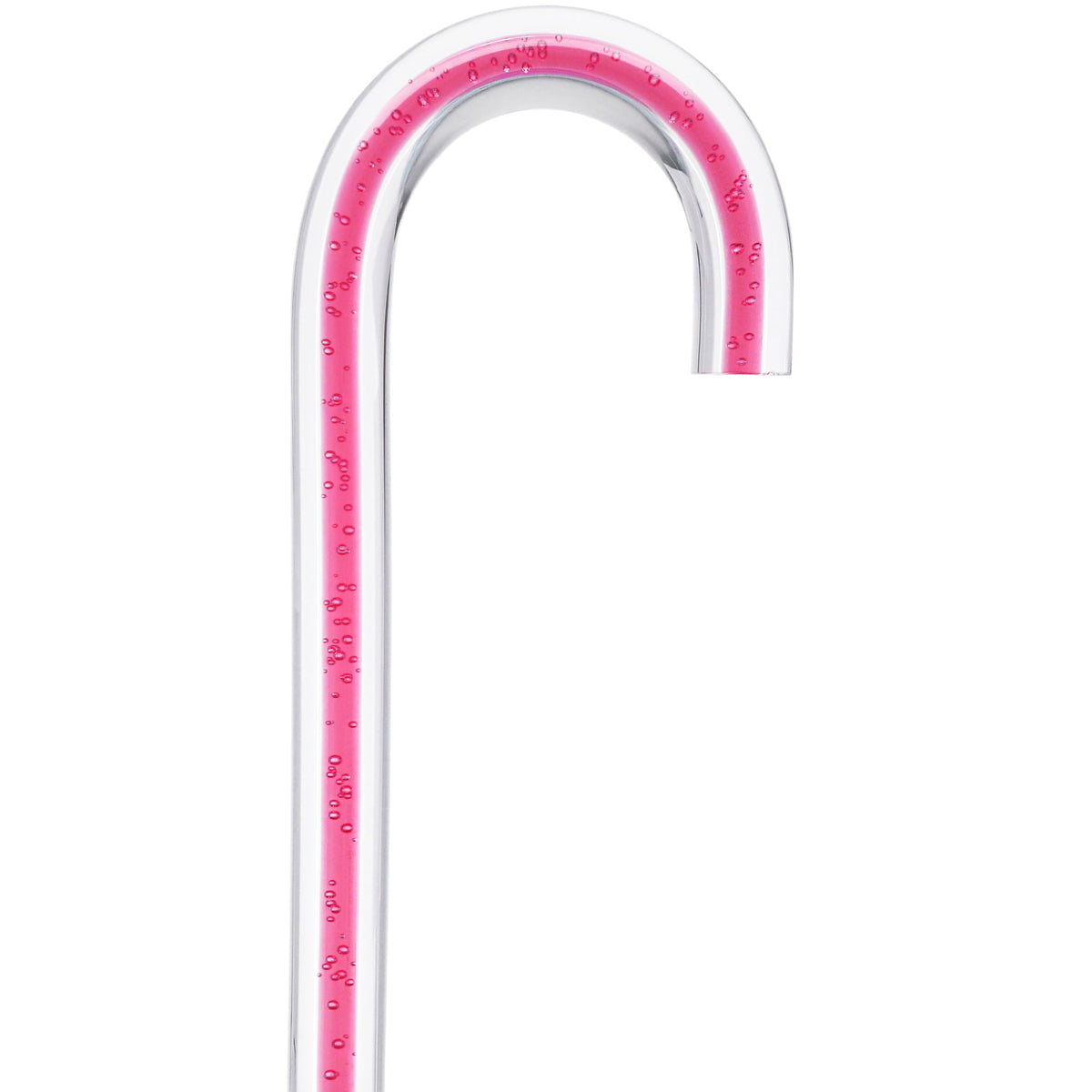Blushing Rose Streak w/ Floating Bubbles in Clear Shaft Clear Lucite Walking Canes - Tophatter Daily Deals