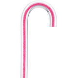 Blushing Rose Streak w/ Floating Bubbles in Clear Shaft Clear Lucite Walking Canes - Tophatter Daily Deals