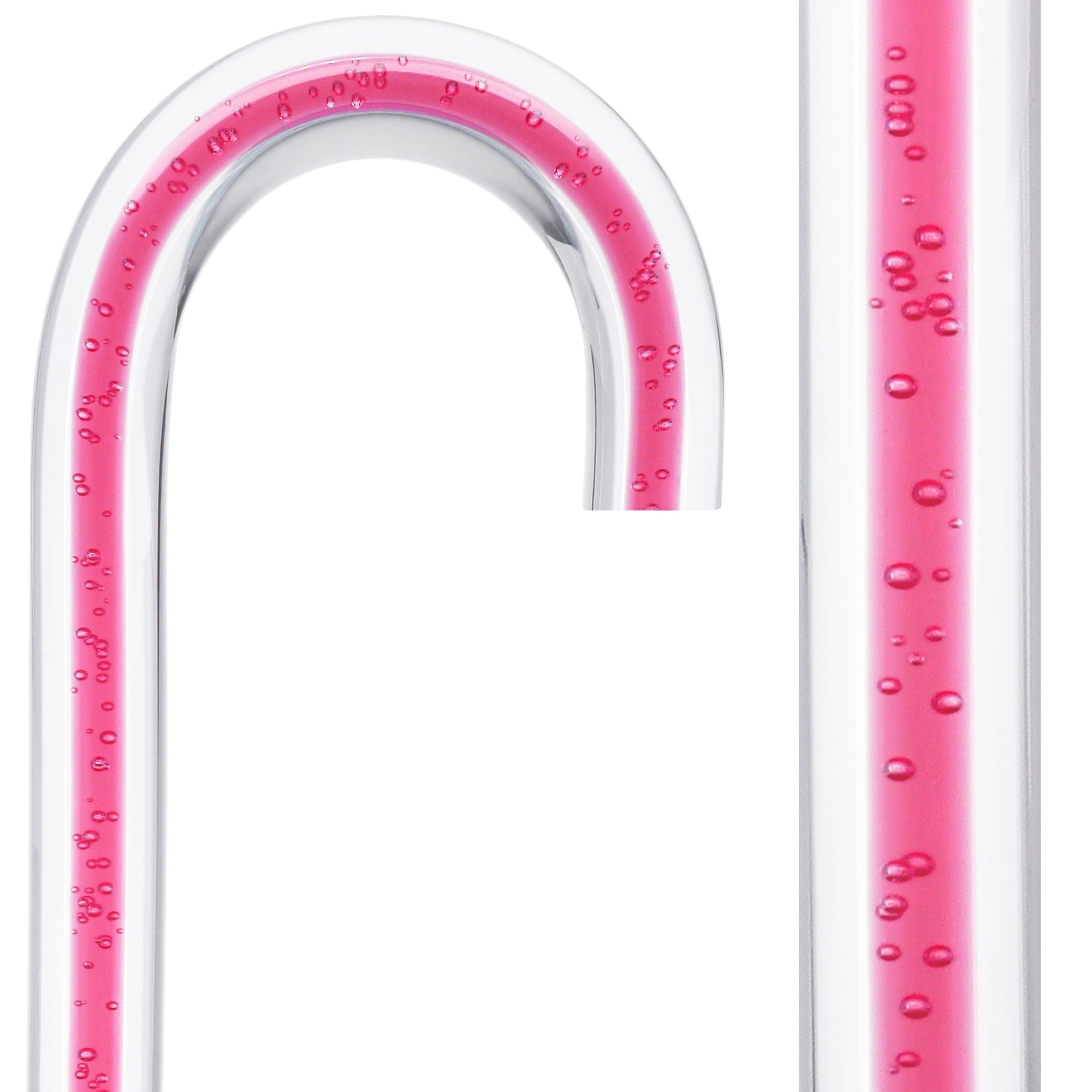 Blushing Rose Streak w/ Floating Bubbles in Clear Shaft Clear Lucite Walking Canes - Tophatter Daily Deals