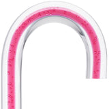 Blushing Rose Streak w/ Floating Bubbles in Clear Shaft Clear Lucite Walking Canes - Tophatter Daily Deals