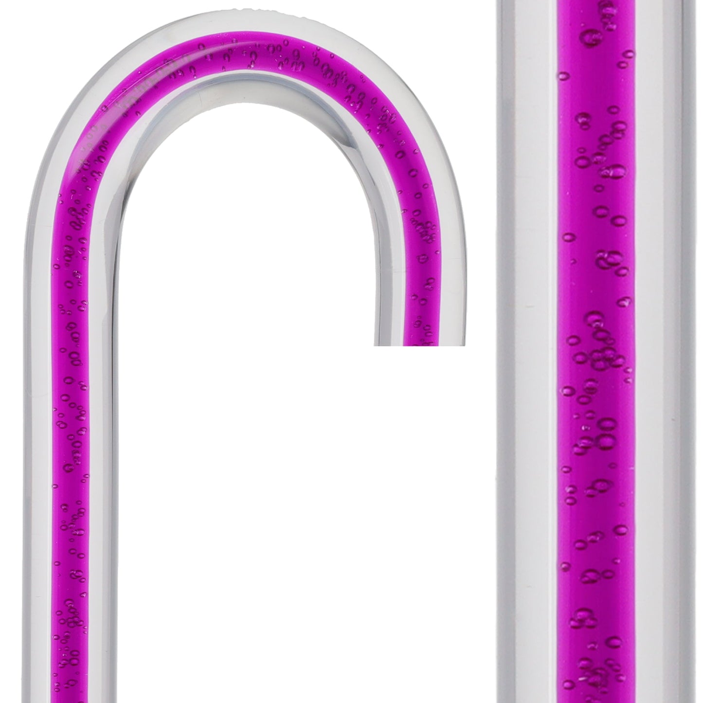 Amethyst Trace Cane: Purple Streak w/ Floating Bubbles in Clear Shaft Clear Lucite Walking Canes - Tophatter Daily Deals