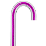 Amethyst Trace Cane: Purple Streak w/ Floating Bubbles in Clear Shaft Tourist Crook Clear Lucite Walking Canes - Tophatter Daily Deals