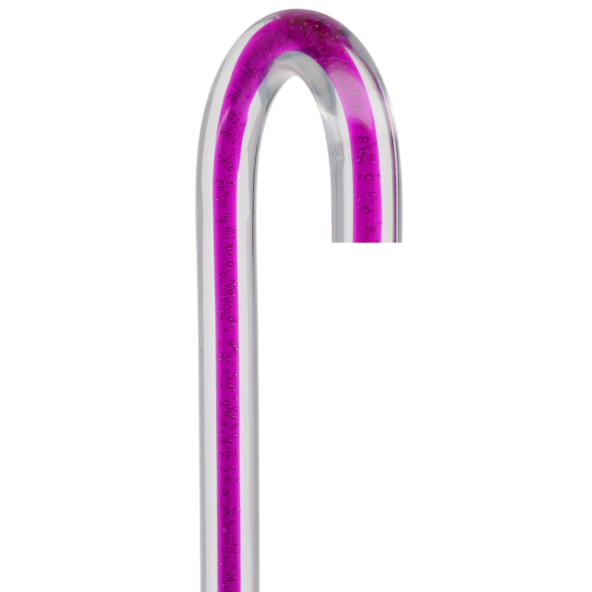 Amethyst Trace Cane: Purple Streak w/ Floating Bubbles in Clear Shaft Clear Lucite Walking Canes - Tophatter Daily Deals