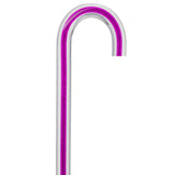 Amethyst Trace Cane: Purple Streak w/ Floating Bubbles in Clear Shaft Clear Lucite Walking Canes - Tophatter Daily Deals