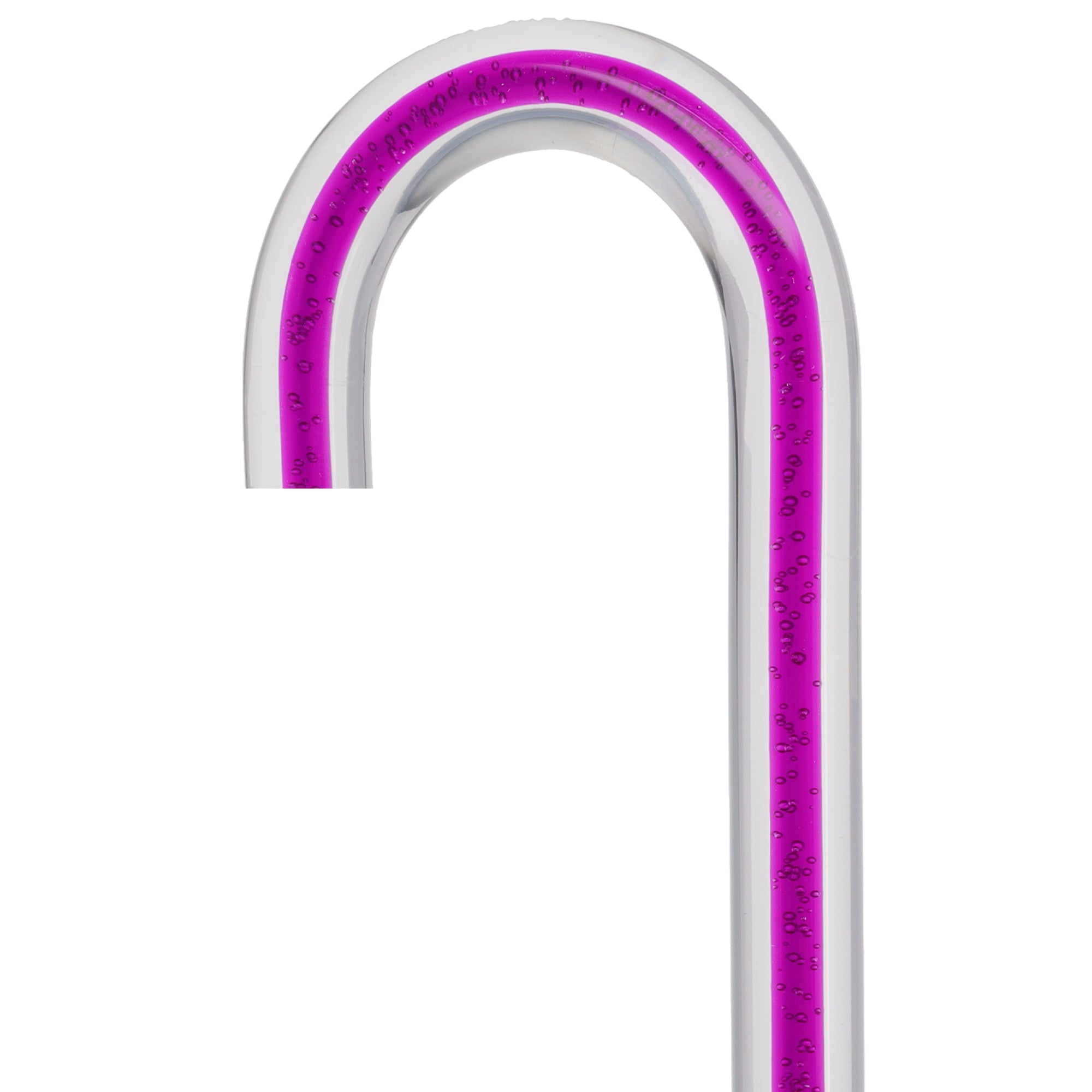 Amethyst Trace Cane: Purple Streak w/ Floating Bubbles in Clear Shaft Clear Lucite Walking Canes - Tophatter Daily Deals