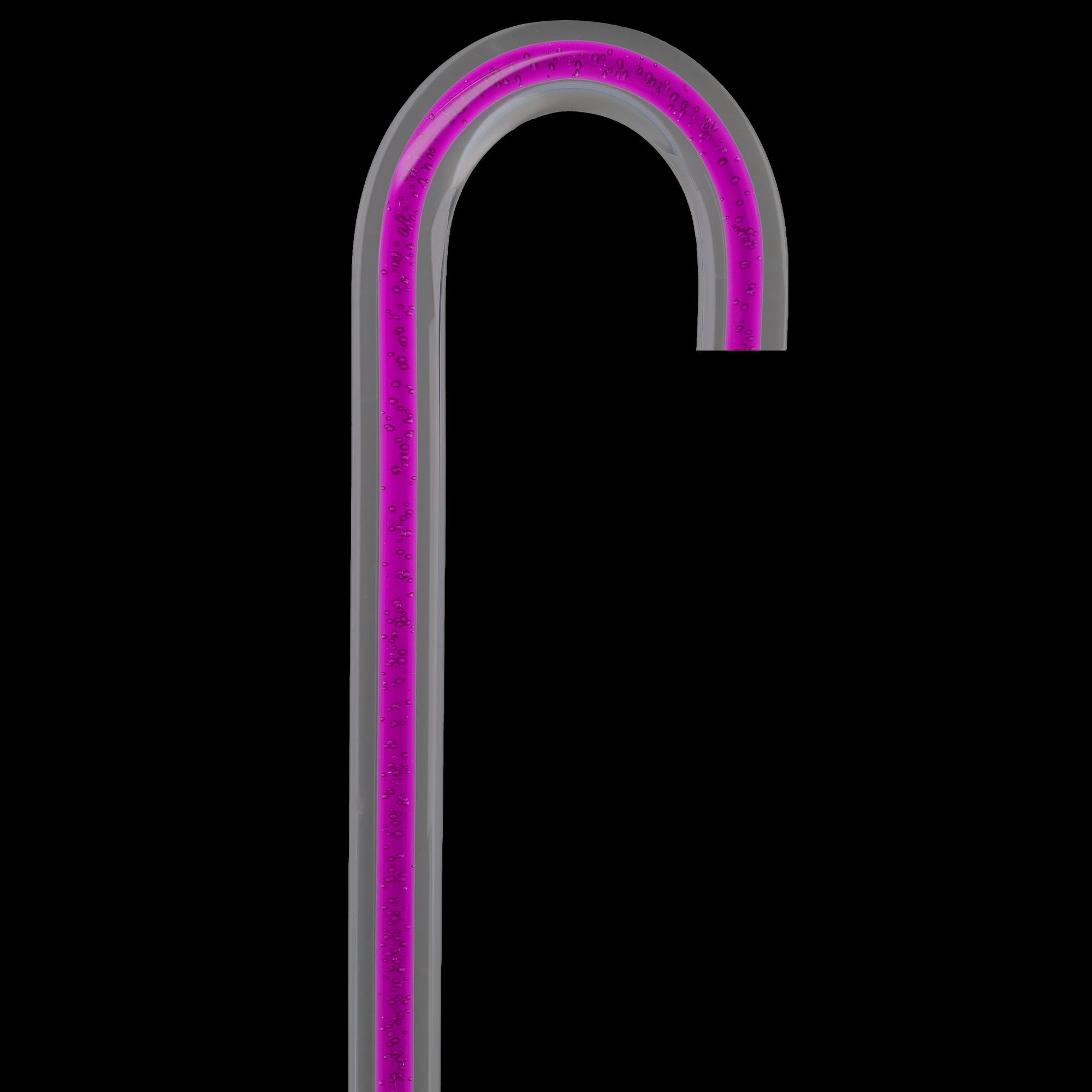Amethyst Trace Cane: Purple Streak w/ Floating Bubbles in Clear Shaft Clear Lucite Walking Canes - Tophatter Daily Deals