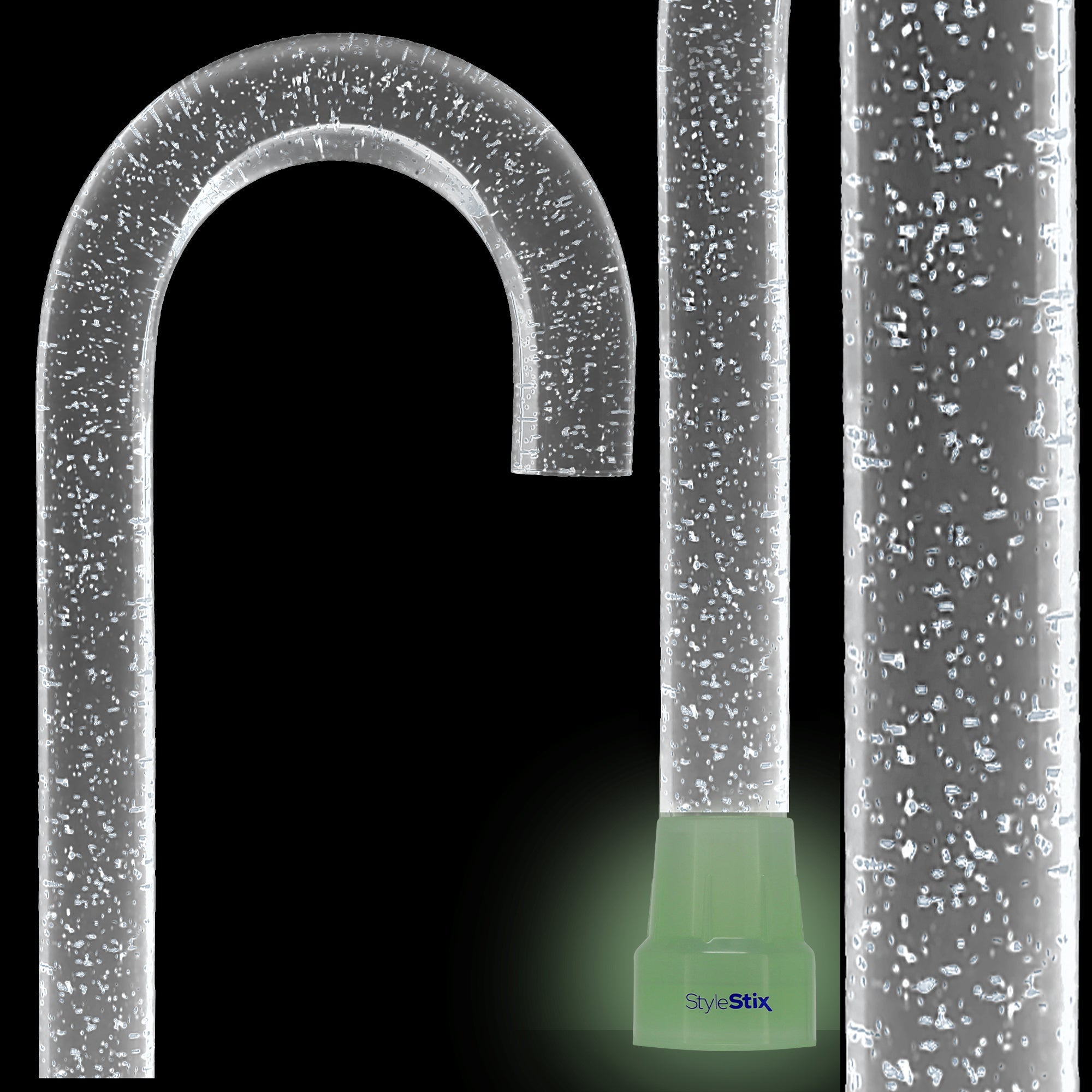 Clear Silver Luminance: Sparkle-Infused, Invisible Clear Shaft Clear Lucite Walking Canes - Tophatter Daily Deals