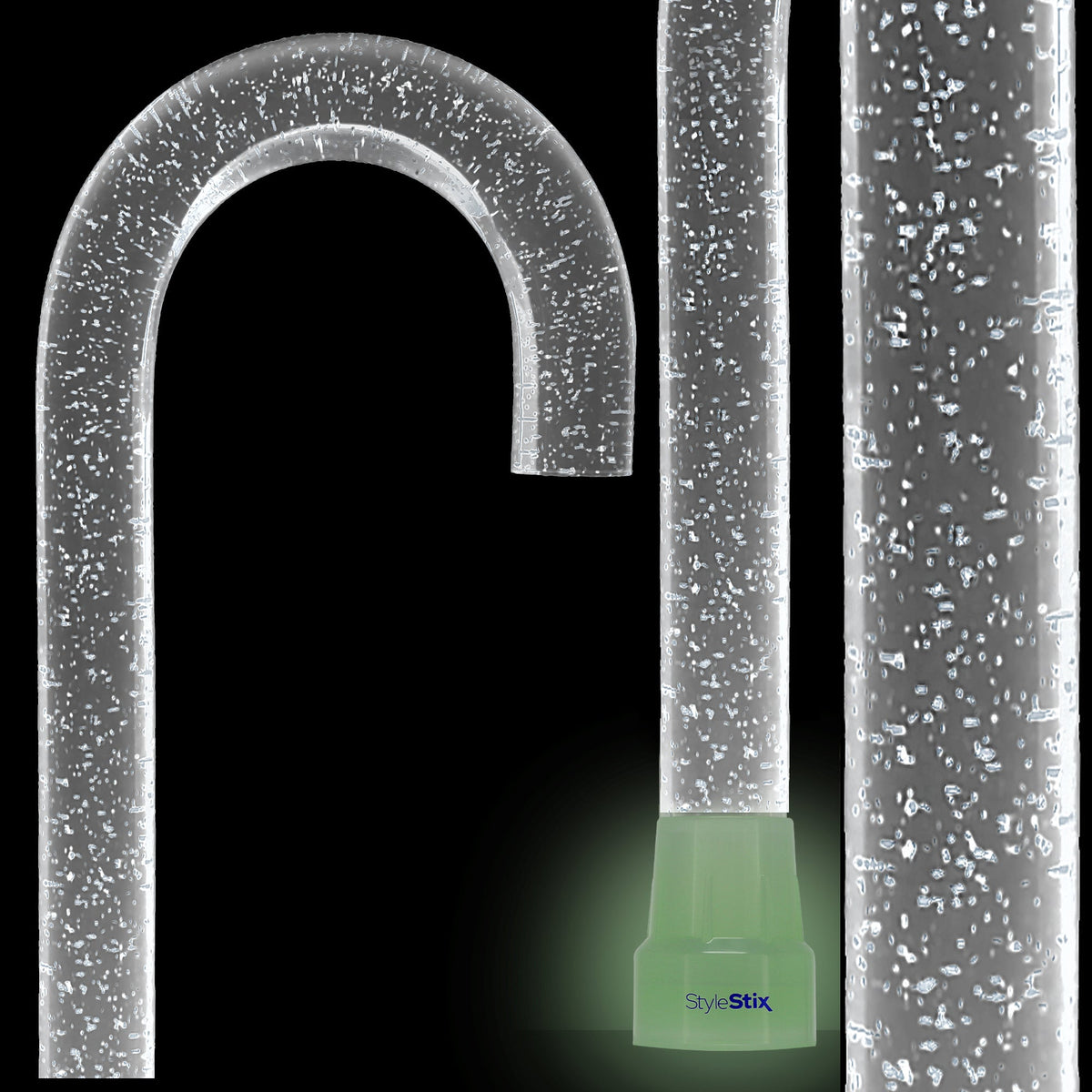 Clear Silver Luminance: Sparkle-Infused, Invisible Clear Shaft Clear Lucite Walking Canes - Tophatter Daily Deals